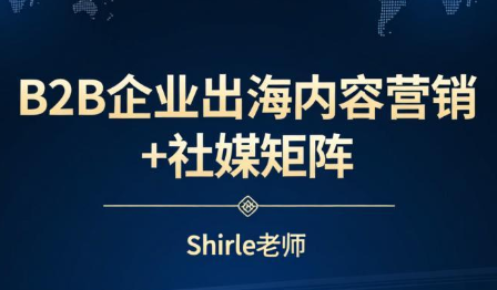 shirle老师·B2B企业出海内容营销+社媒矩阵-灼光资源宝库