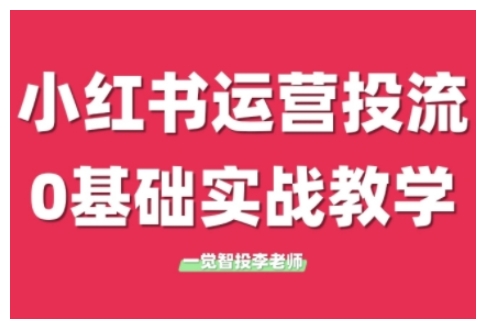 小红书运营投流，小红书广告投放从0到1的实战课，学完即可开始投放(更新26年)-灼光资源宝库