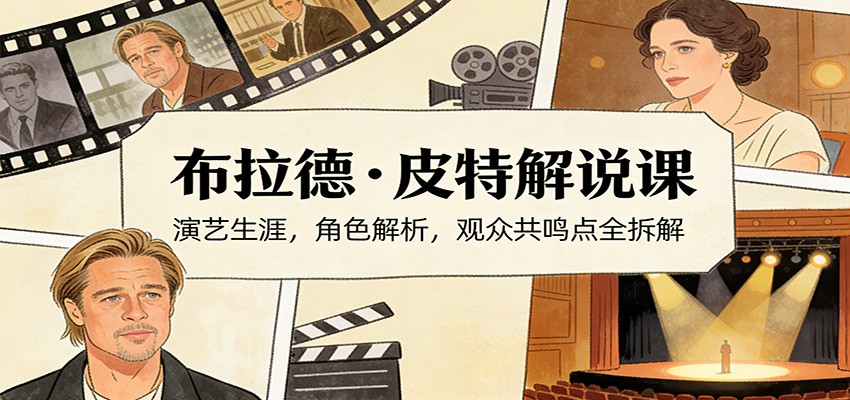 演员说-布拉德.皮特解说课：演艺生涯，角色解析，观众共鸣点全拆解-灼光资源宝库