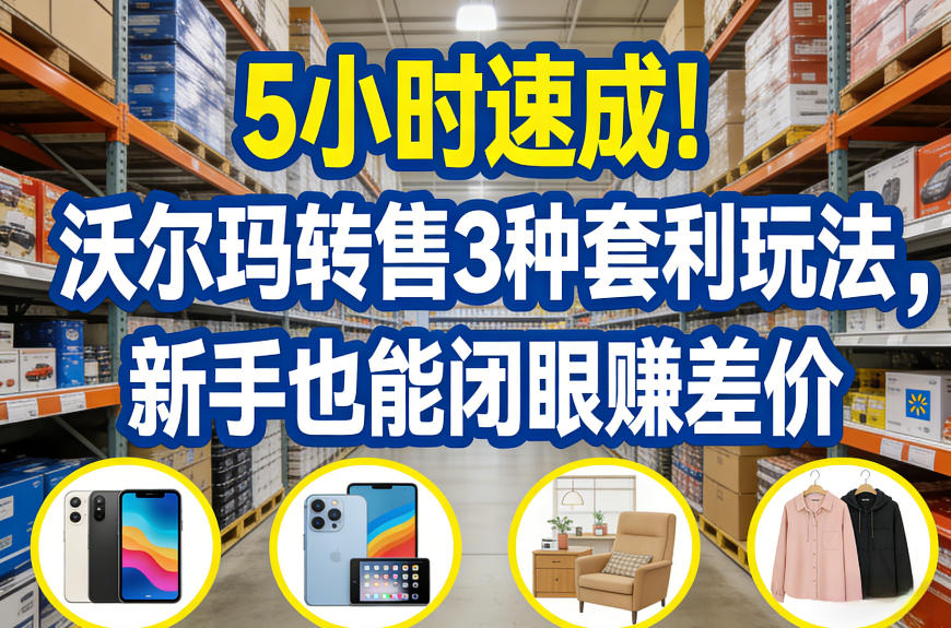 5小时速成！沃尔玛转售3种套利玩法，新手也能闭眼賺差价-灼光资源宝库