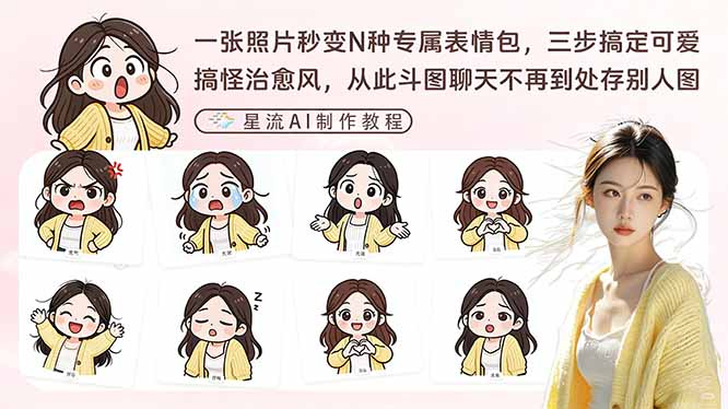 一张照片秒变N种专属表情包，三步搞定可爱搞怪治愈风，从此斗图聊天不再到处存别人图-灼光资源宝库