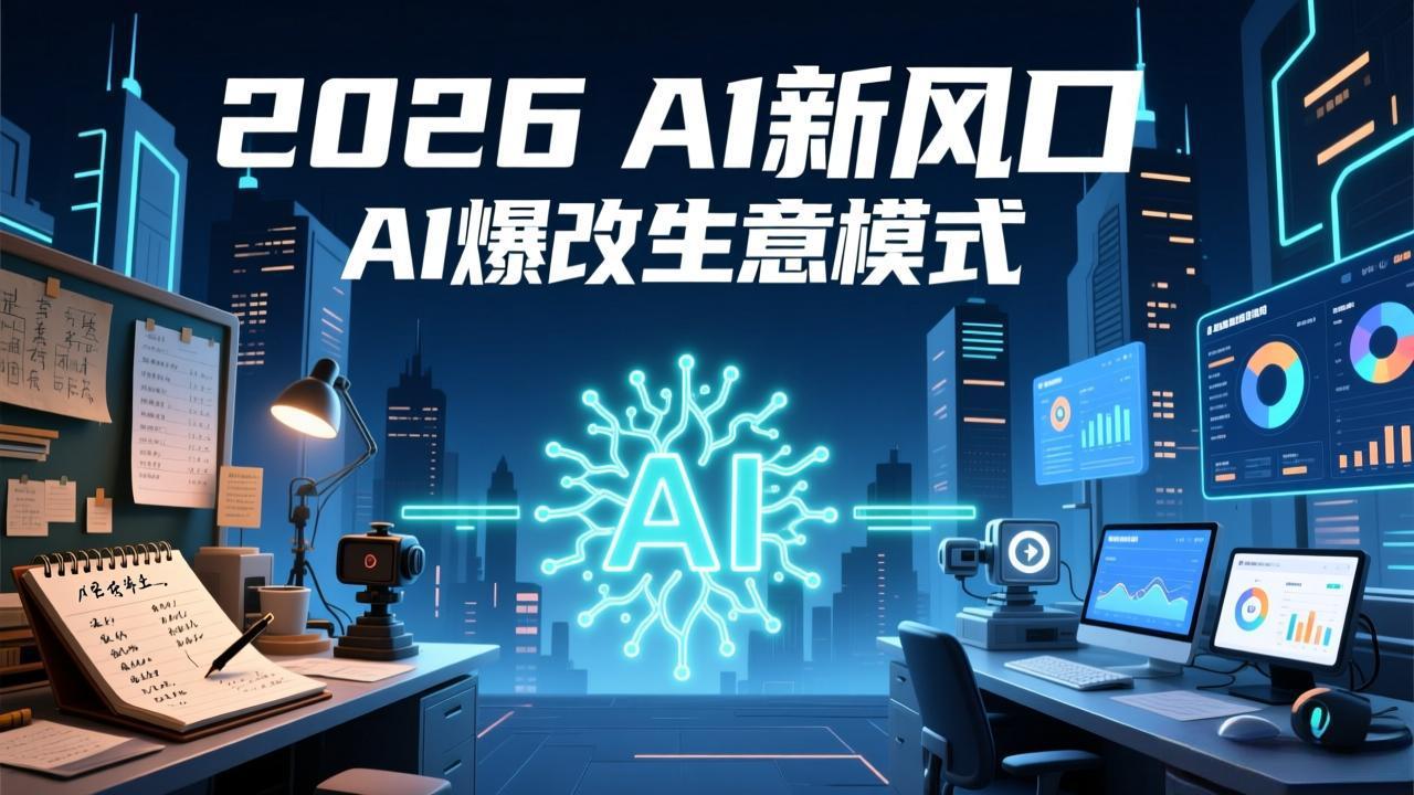 2026年AI创富新风口,用人工智能爆改你的生意模式,从短视频到直播全面降本增效抢占先机-灼光资源宝库