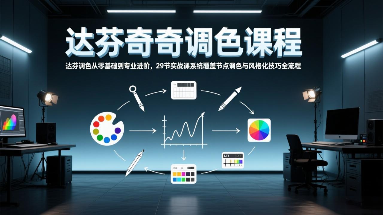 达芬奇调色从零基础到专业进阶，29节实战课系统覆盖节点调色与风格化技巧全流程-灼光资源宝库