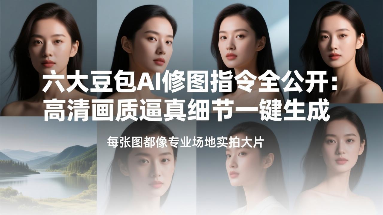 六大豆包AI修图指令全公开：高清画质逼真细节一键生成，每张图都像专业场地实拍大片-灼光资源宝库
