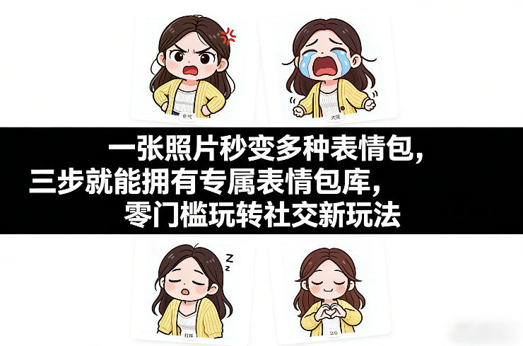 一张照片秒变多种表情包，三步就能拥有专属表情包库，零门槛玩转社交新玩法【文档】-灼光资源宝库