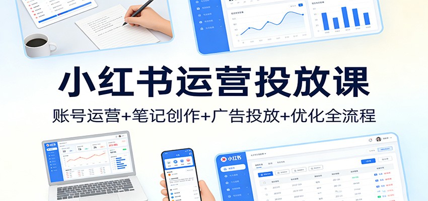 小红书运营投放课：账号运营+笔记创作+广告投放+优化全流程-灼光资源宝库