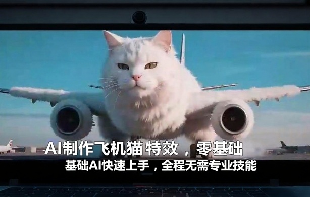AI制作飞机猫特效，零基础AI快速上手，全程无需专业技能-灼光资源宝库