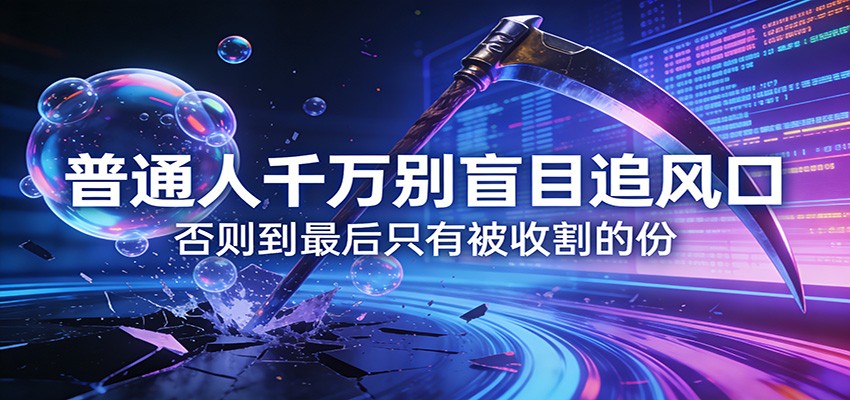 付费文章《通人千万别盲目追风口》否则到最后只有被收割的份-灼光资源宝库
