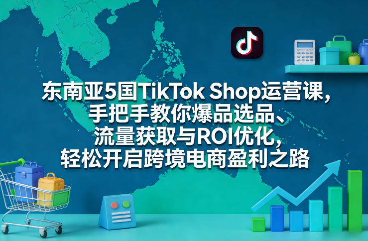 东南亚5国TikTok Shop运营课,手把手教你爆品选品、流量获取与ROI优化,轻松开启跨境电商盈利之路-灼光资源宝库