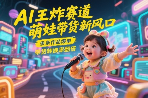 AI王炸赛道，萌娃带货新风口，条条作品爆单，带货转换率翻倍，核心逻辑拆解-灼光资源宝库