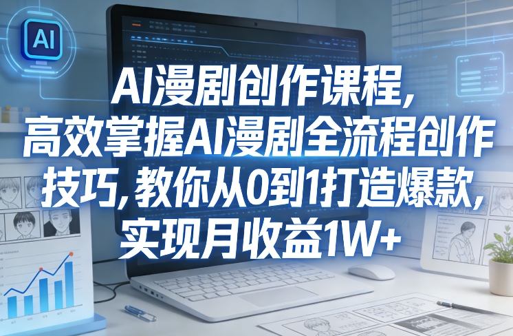 某社群AI漫剧创作课程,高效掌握AI漫剧全流程创作技巧,教你从0到1打造爆款,实现月收益1W+-灼光资源宝库
