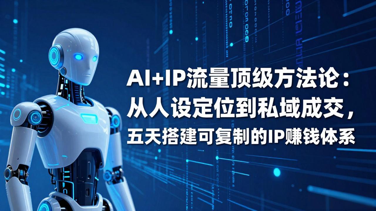 AI+IP顶级方法论：从人设定位到私域成交，五天搭建可复制的IP赚钱体系-灼光资源宝库