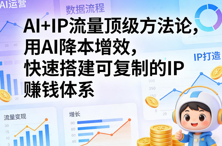 AI+IP流量顶级方法论,用AI降本增效,快速搭建可复制的IP賺钱体系-灼光资源宝库