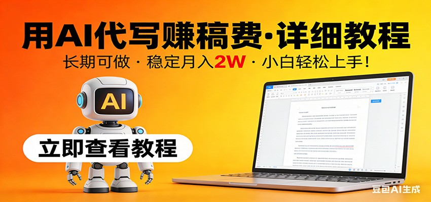 用AI代写赚稿费，详细教程，长期可做，稳定月入2W，小白轻松上手！-灼光资源宝库