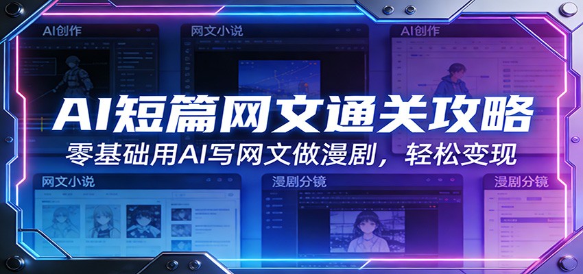 AI短篇网文通关攻略:零基础用AI写网文做漫剧,轻松变现-灼光资源宝库