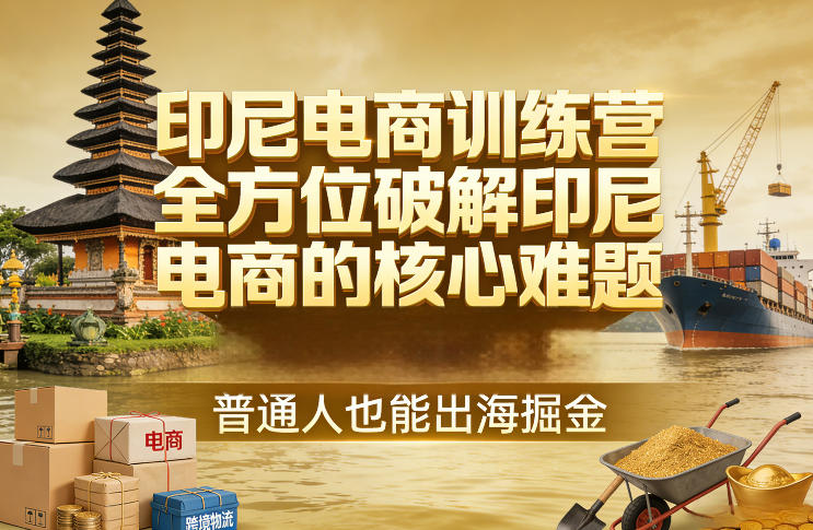 印尼电商训练营,全方位破解印尼电商的核心难题,普通人也能出海掘金-灼光资源宝库