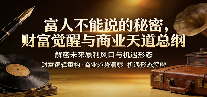 富人不能说的秘密,财富觉醒与商业天道总纲,解密未来暴利风口与机遇形态-灼光资源宝库