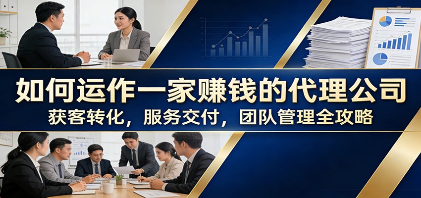 如何运作一家赚钱的代理公司：获客转化，服务交付，团队管理全攻略-灼光资源宝库