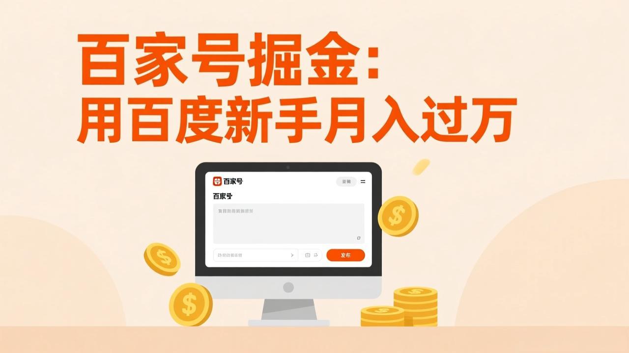 百家号掘金：用百度新手月入过万，日入300，无需引流，全新手机搬砖项目-灼光资源宝库