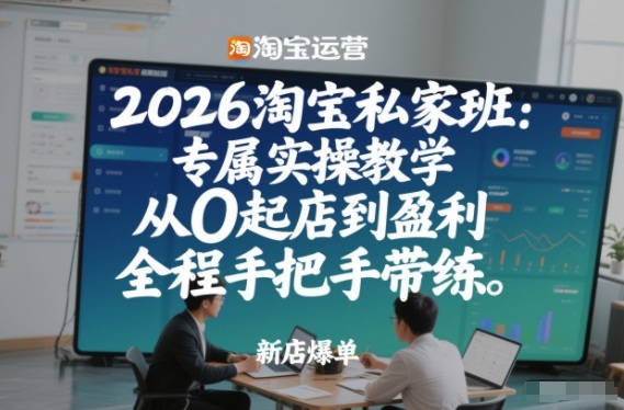 2026淘宝私家班：专属实操教学，从0起店到盈利，全程手把手带练(更新26年3月)-蘑菇资源宝库