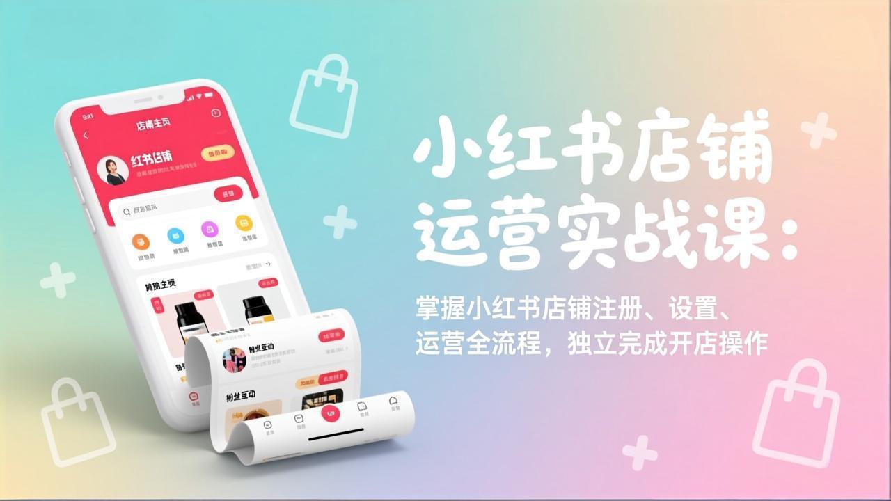 小红书店铺运营实战课：掌握小红书店铺注册、设置、运营全流程，独立完成开店操作-灼光资源宝库
