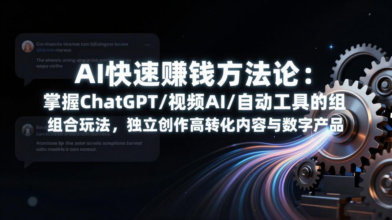 AI快速赚钱方法论:掌握ChatGPT/视频AI/自动化工具的组合玩法,独立创作高转化内容与数字产品-灼光资源宝库