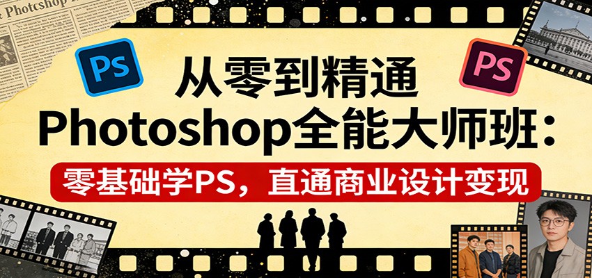 从零到精通Photoshop全能大师班：零基础学PS，直通商业设计变现-灼光资源宝库