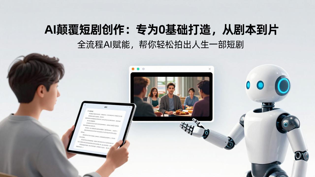 AI颠覆短剧创作：专为0基础打造，从剧本到成片全流程AI赋能，帮你轻松拍出人生第一部短剧-灼光资源宝库
