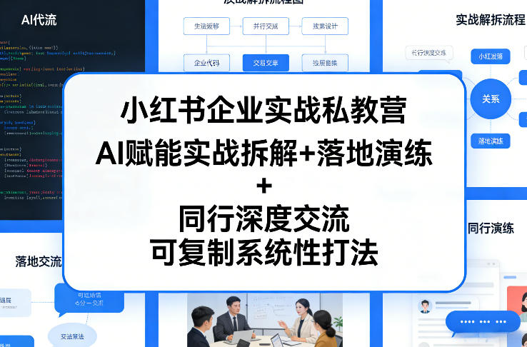小红书企业实战私教营，AI赋能实战拆解+落地演练+同行深度交流，可复制系统性打法-灼光资源宝库