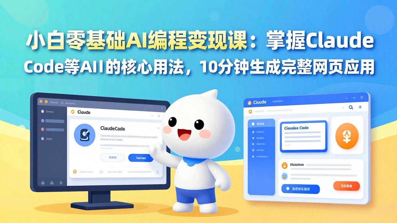 小白零基础AI编程变现课：掌握Claude Code等AI工具的核心用法，10分钟生成完整网页应用-灼光资源宝库