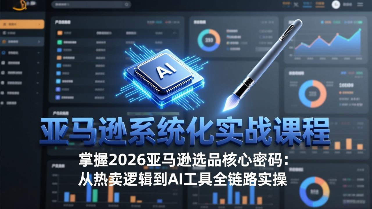 亚马逊系统化实战课-更新3月：2026最新选品方法论，从热卖原因分析到AI作图，提升选品成功率-灼光资源宝库