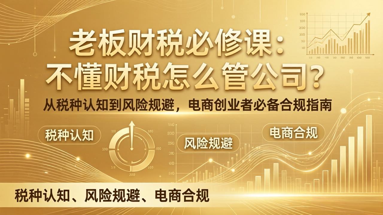 老板财税必修课：不懂财税怎么管公司？从税种认知到风险规避，电商创业者必备合规指南-灼光资源宝库