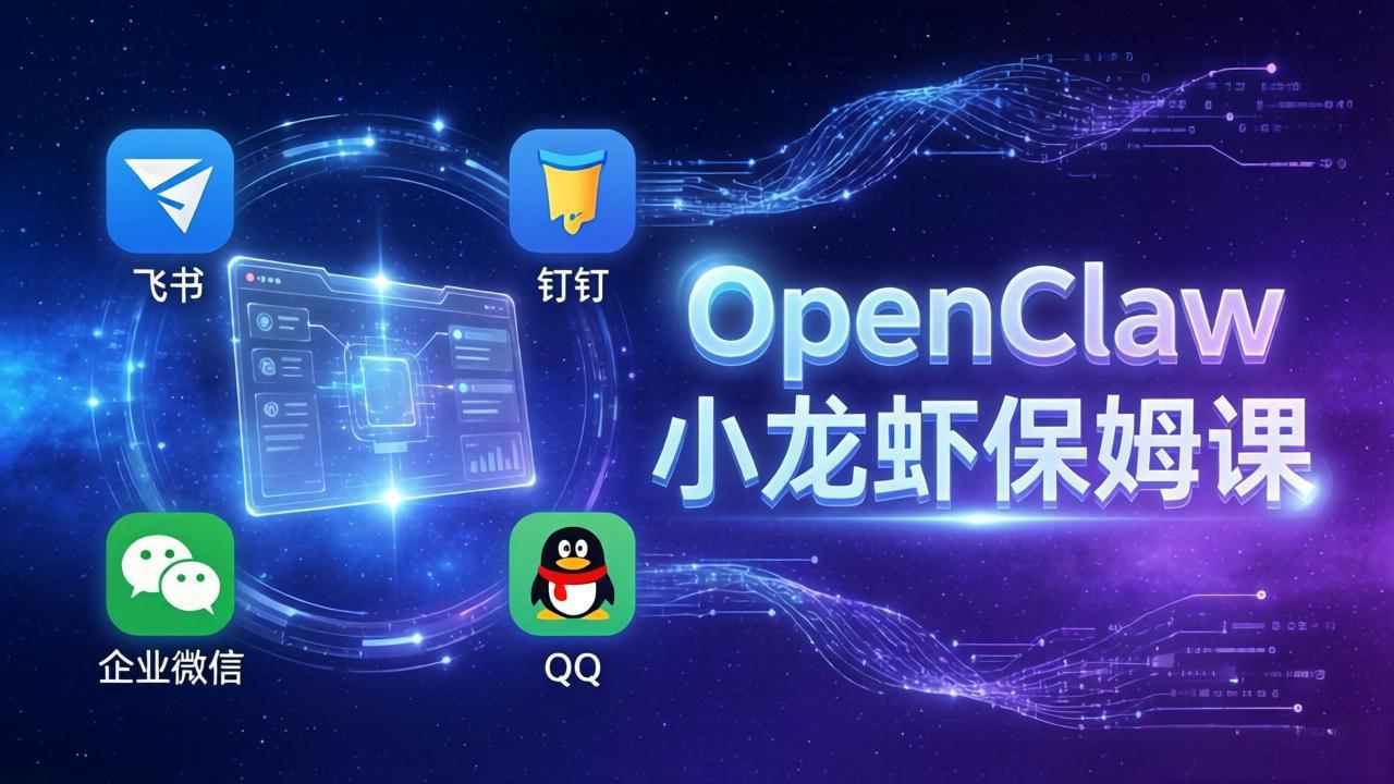 OpenClaw小龙虾保姆课： Windows/macOS/Linux/Docker全系统安装，飞书+钉钉+企业微信+QQ 全接入-灼光资源宝库