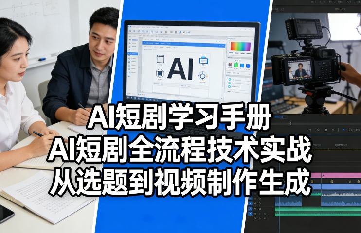 AI短剧学习手册，AI短剧全流程技术实战，从选题到视频制作生成-灼光资源宝库
