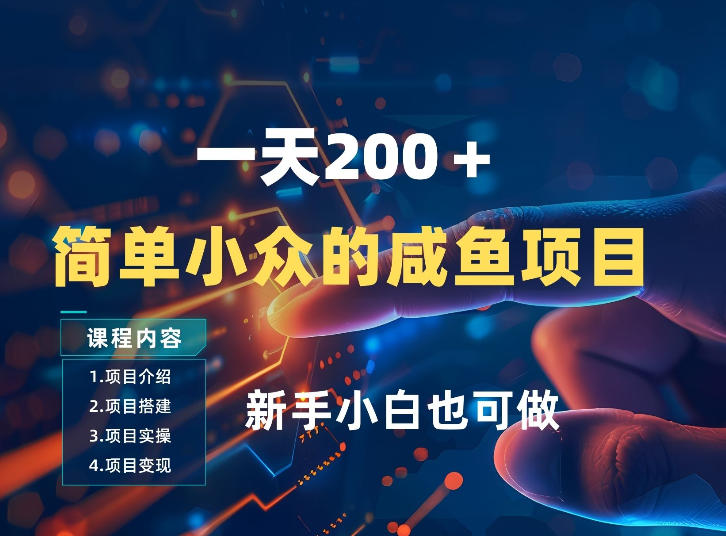 一天收入2张，一个简单小众的咸鱼项目，0门槛小白也能做-灼光资源宝库