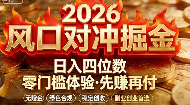 2026美金对冲套利，无赠金对冲策略保驾护航，低门槛易上手实操。单人单日收益2000+-灼光资源宝库
