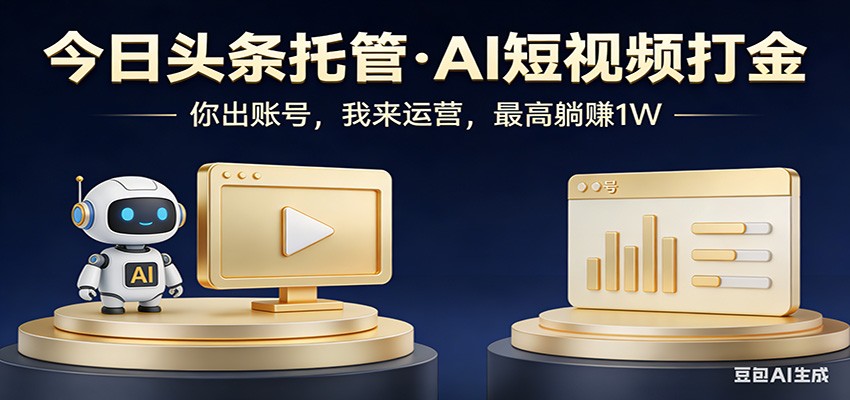 头条号AI托管，我提供作品，你提供账号，每天5分钟发布，小白躺赚3000+-灼光资源宝库