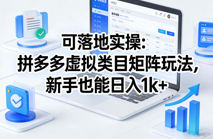 可落地实操：拼多多虚拟类目矩阵玩法，新手也能日入1k+【揭秘】-灼光资源宝库