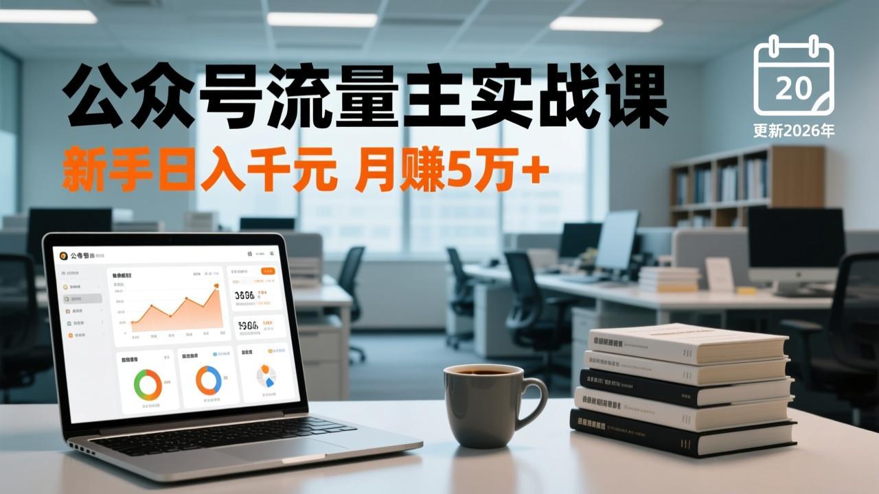 公众号流量主实战课-更新26年3月，爆文写作、流量池运营、多平台分发，新手日入千元月赚5w+-灼光资源宝库