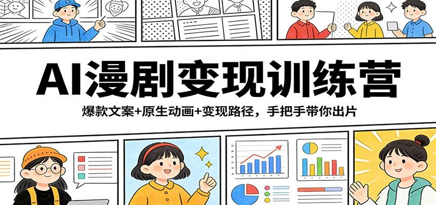 AI漫剧变现训练营：爆款文案+原生动画+变现路径，手把手带你出片-灼光资源宝库