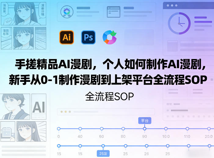 手搓精品AI漫剧，个人如何制作AI漫剧，新手从0-1制作漫剧到上架平台全流程SOP-蘑菇资源宝库