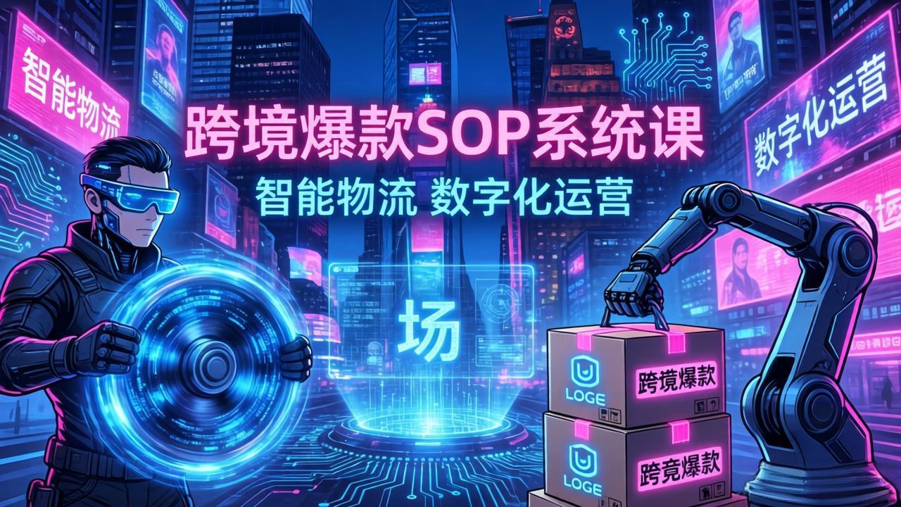 跨境爆款SOP系统课，“内容飞轮+精准投放+AI自动化”为核心，拆解“人×货×场”黄金公式-灼光资源宝库