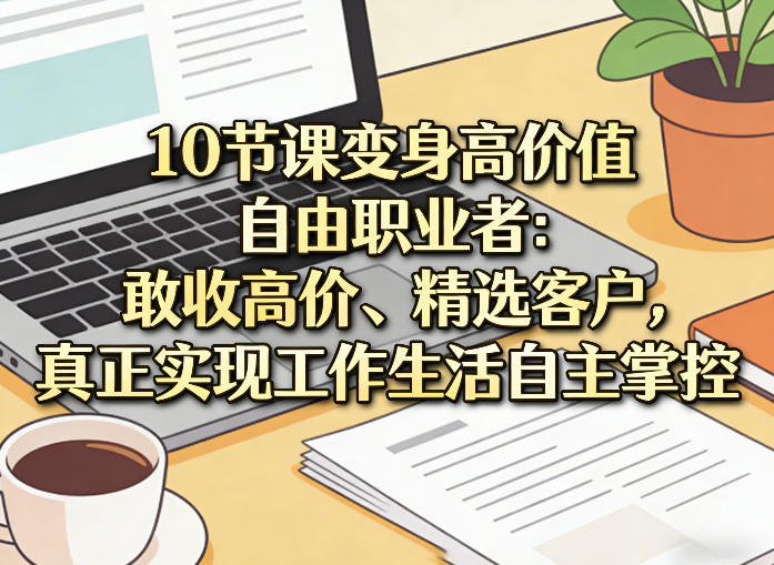 10节课变身高价值自由职业者：敢收高价、精选客户，真正实现工作生活自主掌控-灼光资源宝库