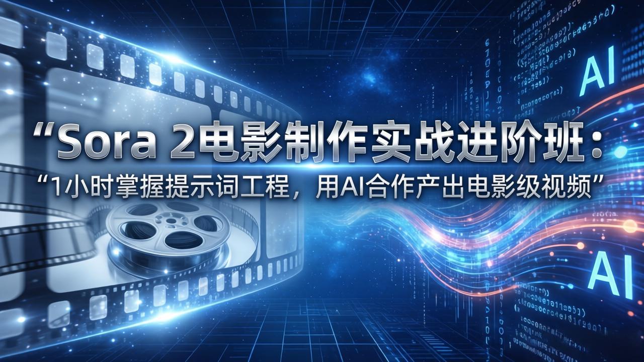 Sora 2电影制作实战进阶班:1小时掌握提示词工程,用AI合作产出电影级视频-灼光资源宝库