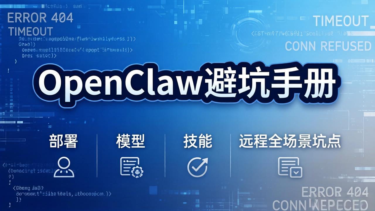 OpenClaw避坑手册：部署+模型+技能+远程全场景坑点，一次性给你说全，少走弯路-灼光资源宝库