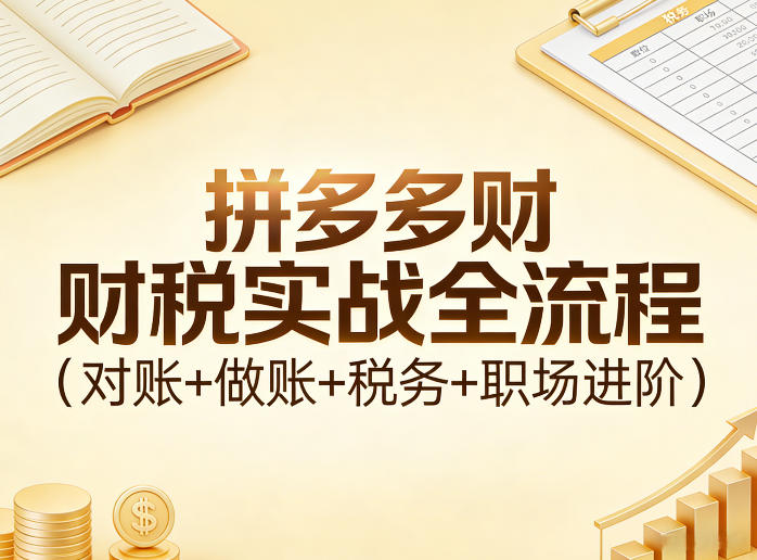 拼多多财税实战全流程(对账+做账+税务+职场进阶)-灼光资源宝库