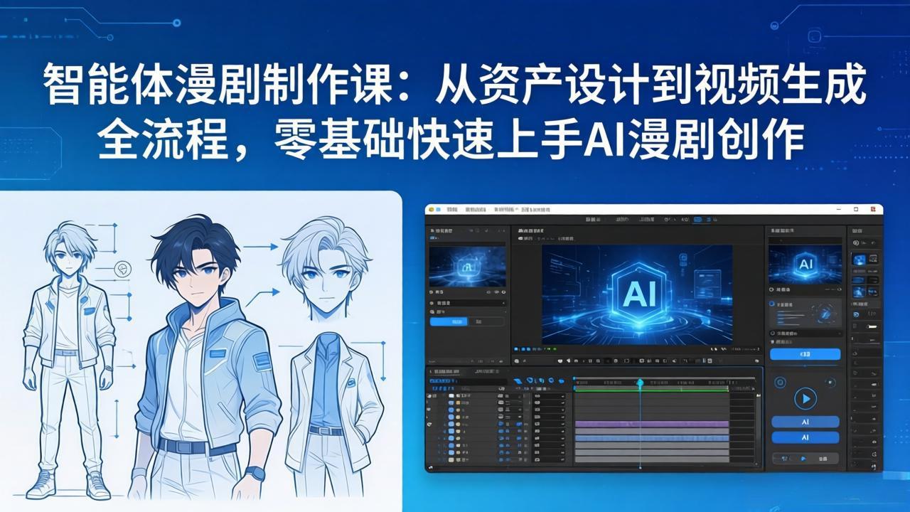 智能体漫剧制作课:从资产设计到视频生成全流程,零基础快速上手AI漫剧创作-灼光资源宝库