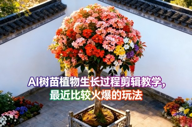 AI树苗植物生长过程剪辑教学,最近比较火爆的玩法-灼光资源宝库