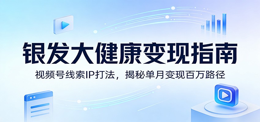 银发大健康变现指南：视频号线索IP打法，揭秘单月变现百万路径-灼光资源宝库