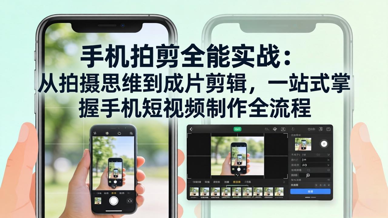 手机拍剪全能实战：从拍摄思维到成片剪辑，一站式掌握手机短视频制作全流程-灼光资源宝库